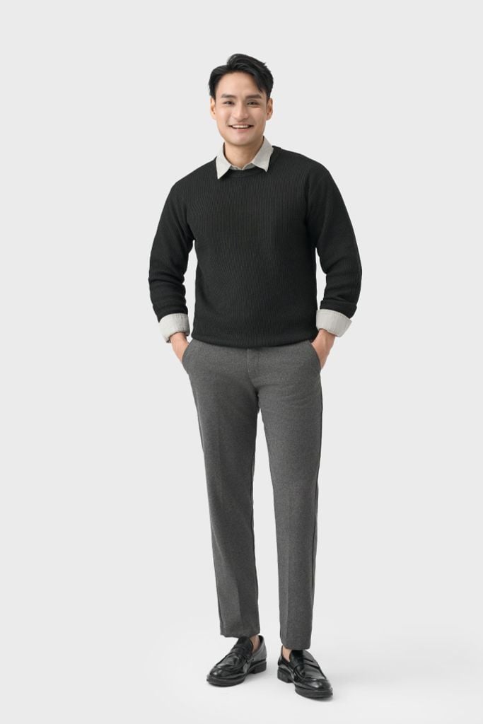 Áo Len Nam Lông Cừu – Cổ Tròn Trung Tính