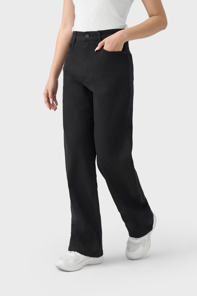 Quần Jeans Nữ Dài Ống Suông Vừa