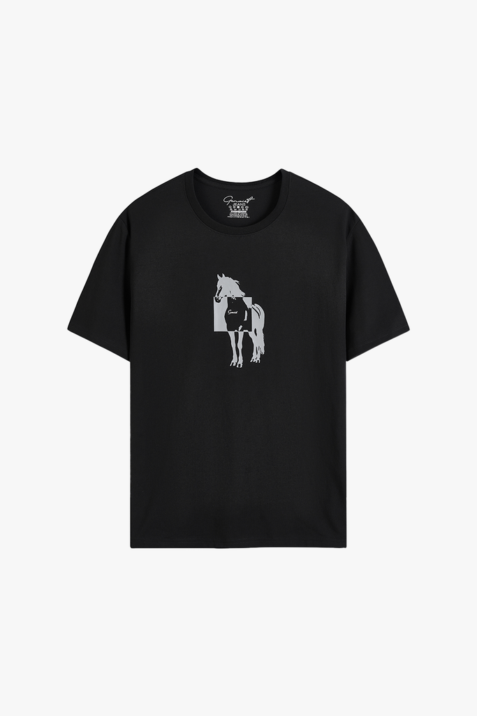 Áo Phông Nam Cổ Tròn Cotton Jersey Thượng Hạng - Họa Tiết Ngựa Phong Cách