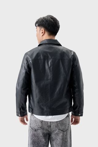 Áo Da Nam Cao Cấp - Khoác Da PU Mềm Dáng Trucker
