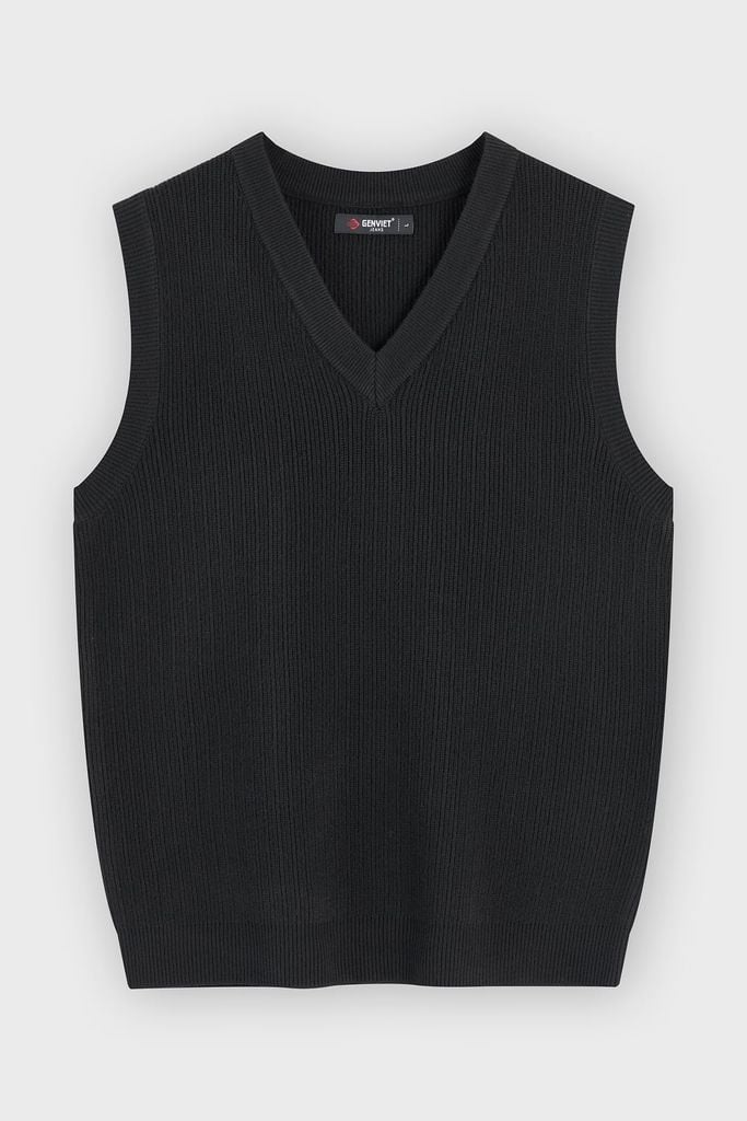 Áo Len Sát Nách Nam Cổ V Premium Fine-Knit - Chuẩn Form Lịch Lãm