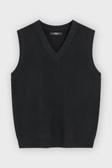 Áo Len Sát Nách Nam Cổ V Premium Fine-Knit - Chuẩn Form Lịch Lãm