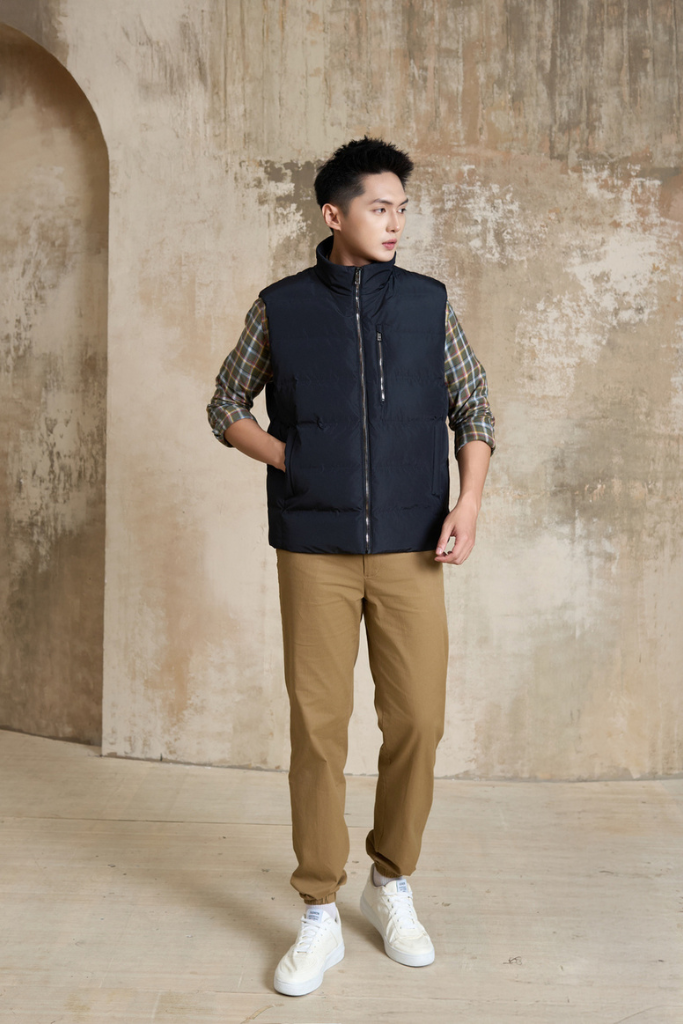 Áo Phao Gile 3 Lớp Chần Bông - Cổ Cao Cản Gió, Giữ Ấm Tốt