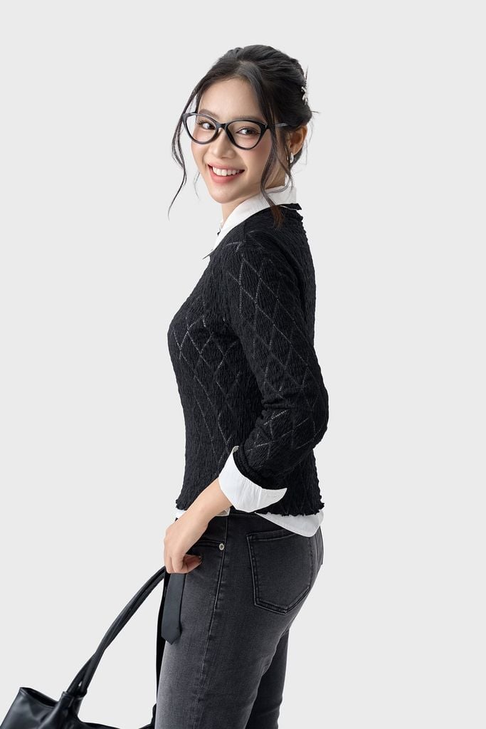 Áo Thun Nữ Viền Nhún – Chất Ren Nhẹ Thoáng