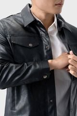 Áo Da Nam Cao Cấp - Khoác Da PU Mềm Dáng Trucker