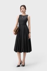 Đầm Jeans Nữ Sát Nách Dáng Xòe - Thiết Kế Váy Thắt Eo Gấu Bí