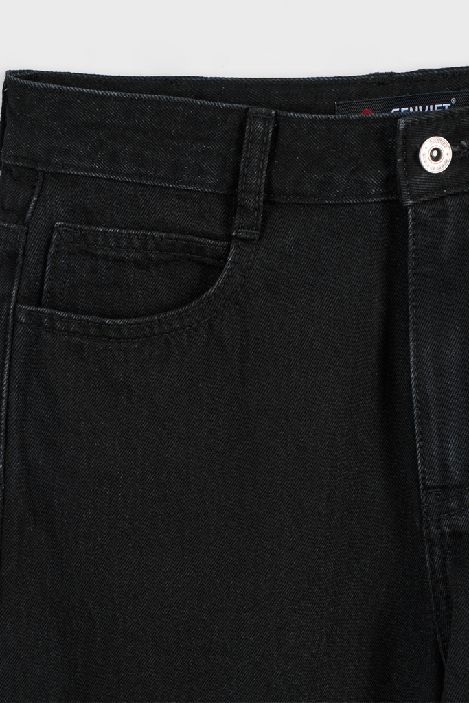Quần Jean Nữ Ống Suông Vừa Cotton Denim Cao Cấp - Cạp Cao Hack Dáng Thon Gọn Tinh Tế