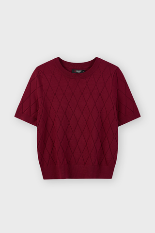Áo Len Cộc Tay Nữ Ôm Vừa Dệt Quả Trám Len Cotton Cao Cấp - Tôn Dáng, Thanh Lịch Công Sở