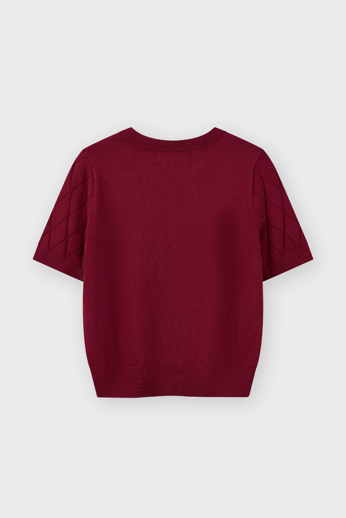 Áo Len Cộc Tay Nữ Ôm Vừa Dệt Quả Trám Len Cotton Cao Cấp - Tôn Dáng, Thanh Lịch Công Sở
