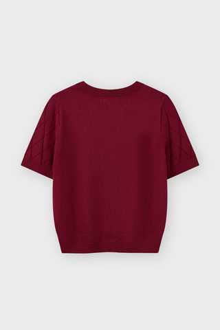 Áo Len Cộc Tay Nữ Ôm Vừa Dệt Quả Trám Len Cotton Cao Cấp - Tôn Dáng, Thanh Lịch Công Sở