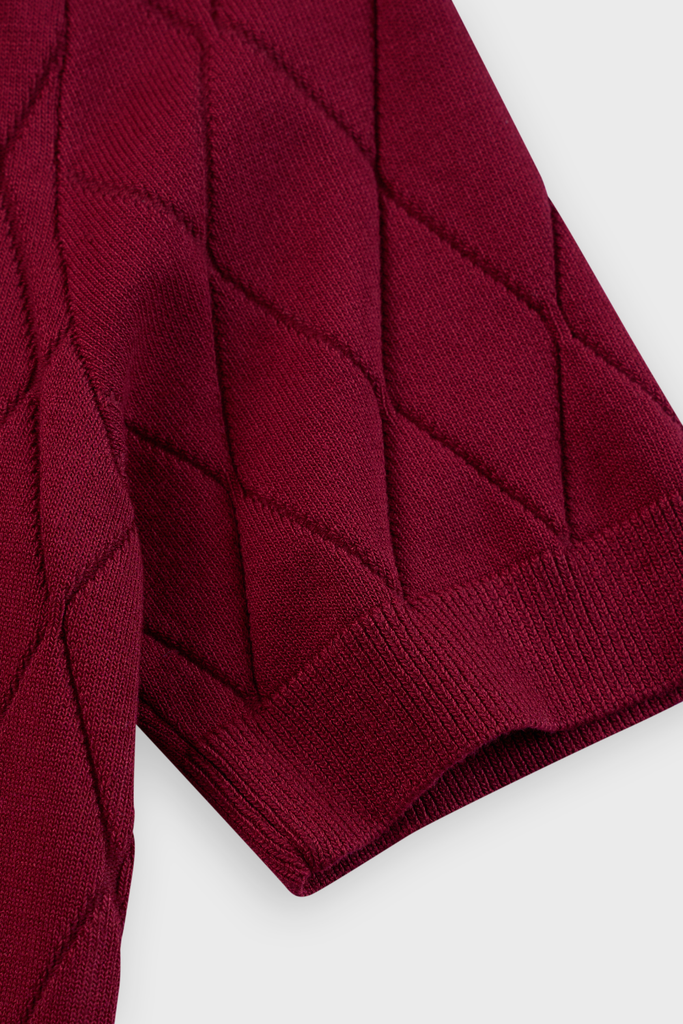 Áo Len Cộc Tay Nữ Ôm Vừa Dệt Quả Trám Len Cotton Cao Cấp - Tôn Dáng, Thanh Lịch Công Sở