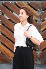 Áo Sơ Mi Nữ Cộc Tay Form Suông - Chất Vải Thô Xốp Trẻ Trung