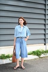 Áo Sơ Mi Jean Croptop Nữ Denim Thượng Hạng - Trẻ Trung, Mềm Mát Tự Nhi