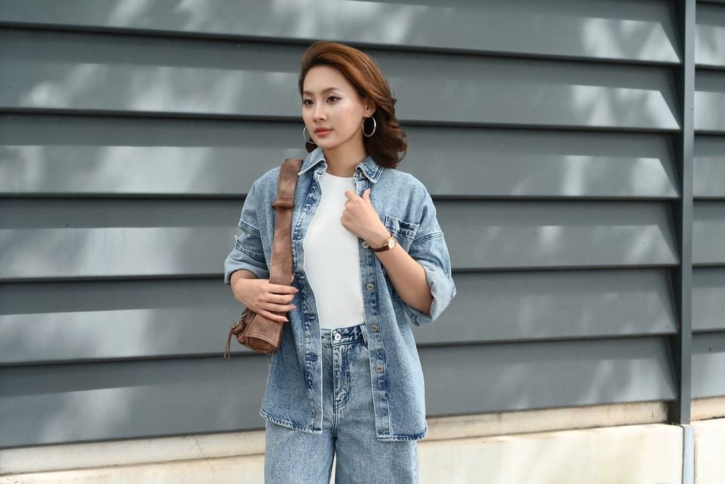 Áo Sơ Mi Jean Nữ Dáng Suông - Mềm Mát, Phom Rộng Trẻ Trung