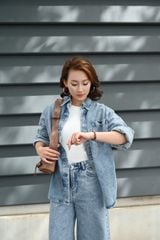 Quần Jean Nữ Ống Rộng Cạp Cao Luxury Denim - Phong Cách Trẻ Trung