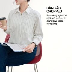 Áo Sơ Mi Nữ Kẻ Sọc Dài Tay - Vải Thô Thoáng Mát, Form Suông Dễ Mặc