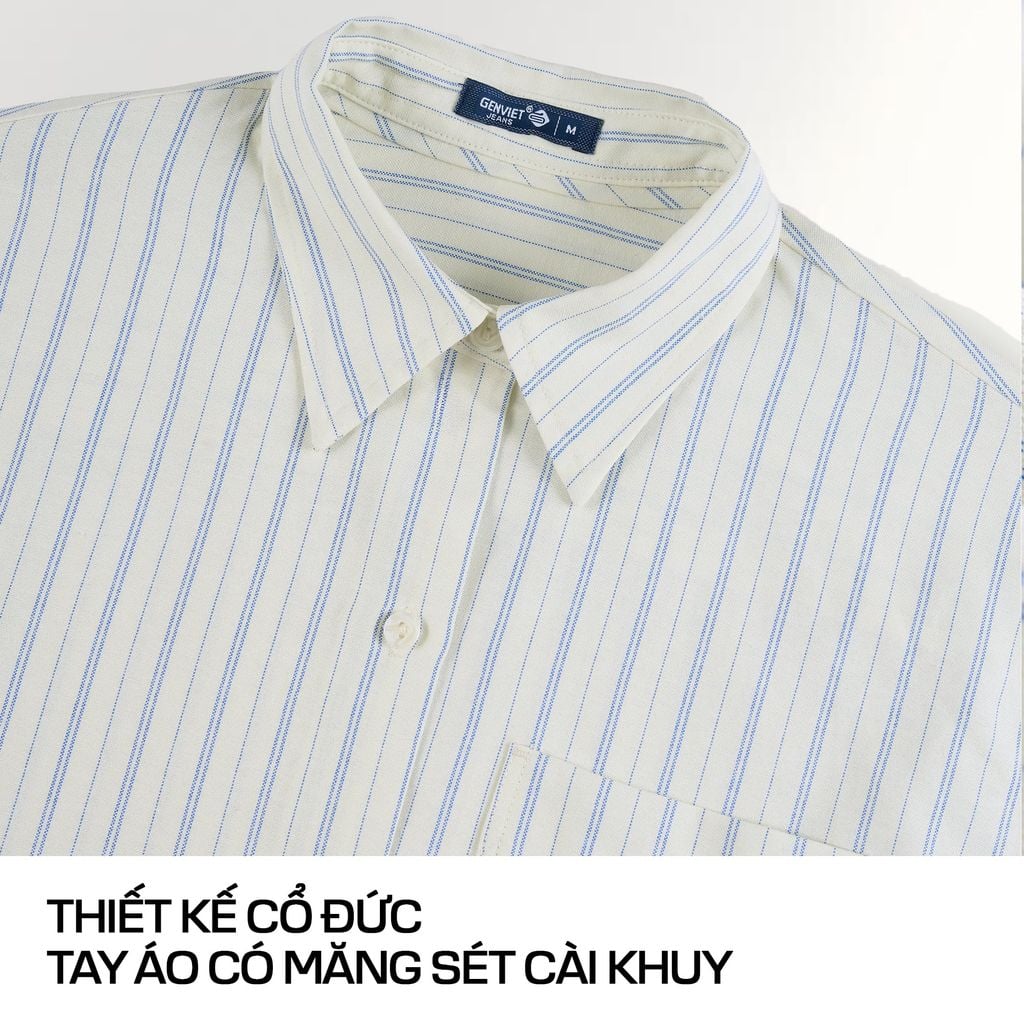 Áo Sơ Mi Nữ Kẻ Sọc Dài Tay - Vải Thô Thoáng Mát, Form Suông Dễ Mặc