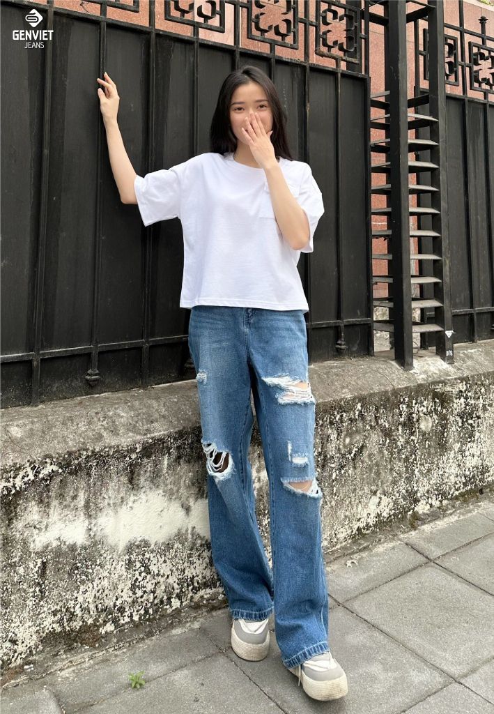 Quần Jeans Nữ Ống Suông