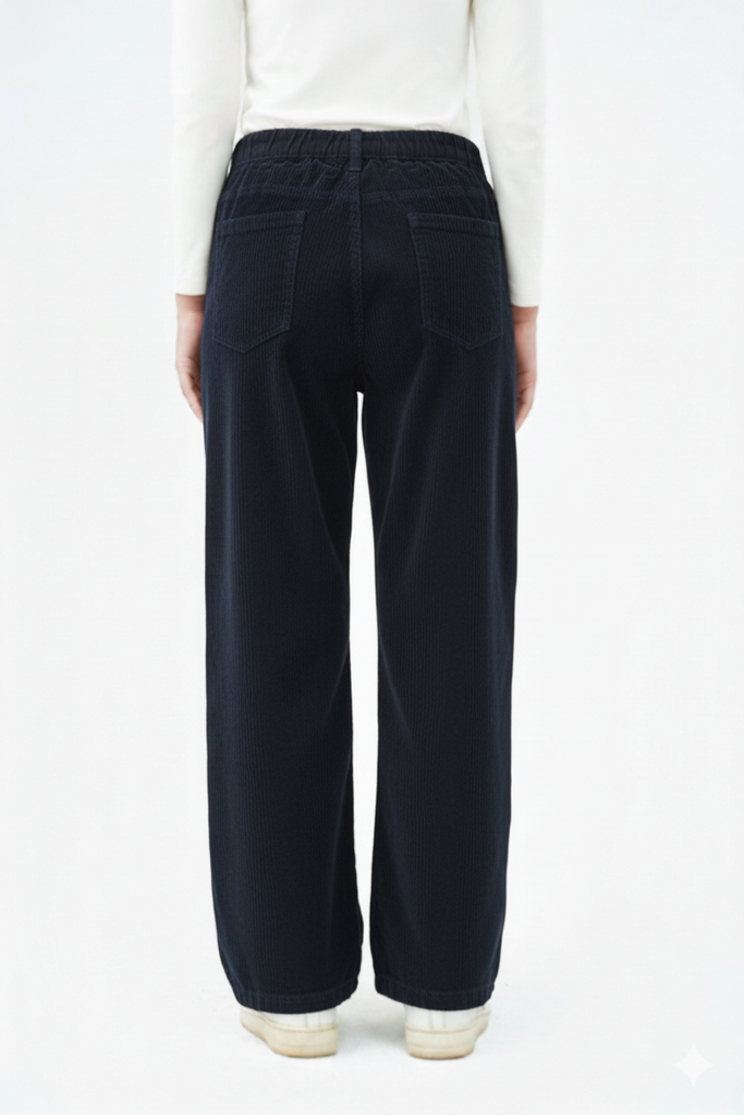 Quần Nhung Nữ Ống Suông - ​Cạp Chun Sau Thoải Mái