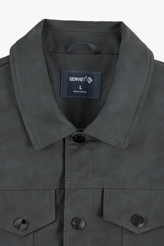 Áo Da Nam Cao Cấp - Khoác Da PU Mềm Dáng Trucker