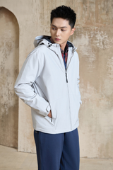 Áo Khoác Gió Có Mũ 2 Lớp - Túi Chéo, Chống Nước, Cản Gió