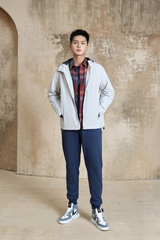 Áo Khoác Gió Có Mũ 2 Lớp - Túi Chéo, Chống Nước, Cản Gió