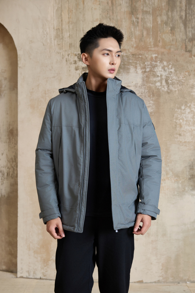 Áo Phao 3 Lớp Trần Bông Có Mũ - Ấm Áp, Cản Gió, Chất Liệu Cao Cấp