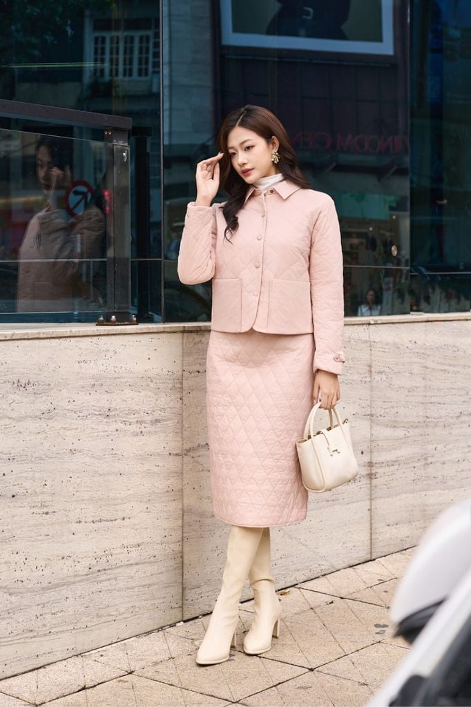 Chân Váy Dáng Dài, Juyp Nữ Họa Tiết Chần Trám Trẻ Trung