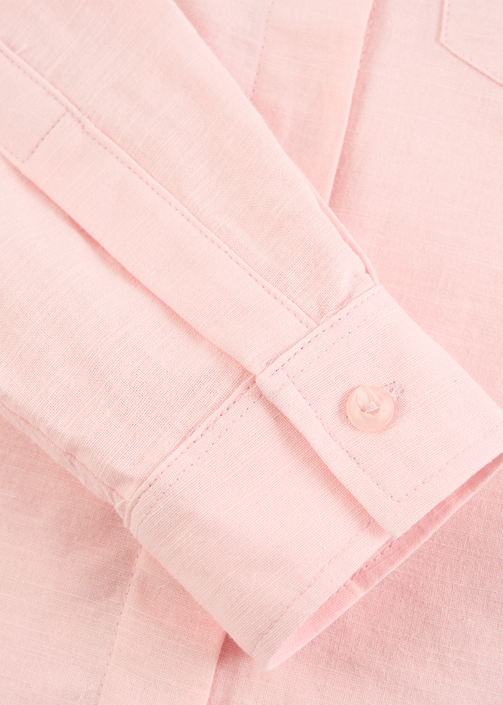 Áo Sơ Mi Nữ Dài Tay Croptop - Vải Thô Trẻ Trung Năng Động