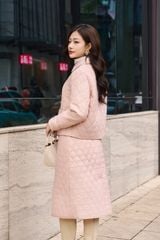 Chân Váy Dáng Dài, Juyp Nữ Họa Tiết Chần Trám Trẻ Trung