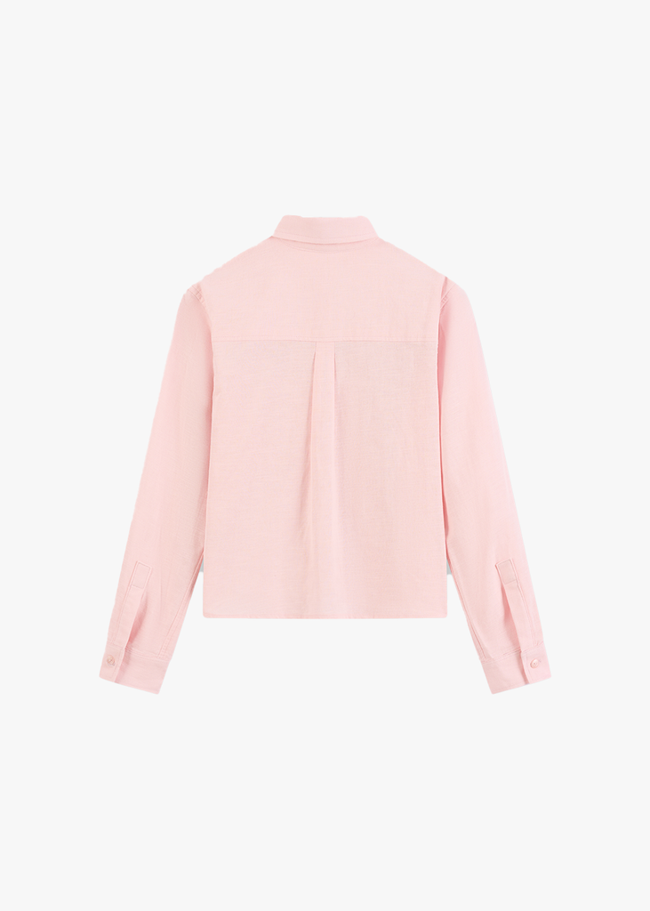 Áo Sơ Mi Nữ Dài Tay Croptop - Vải Thô Trẻ Trung Năng Động