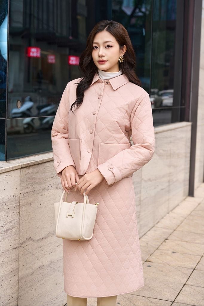 Chân Váy Dáng Dài, Juyp Nữ Họa Tiết Chần Trám Trẻ Trung