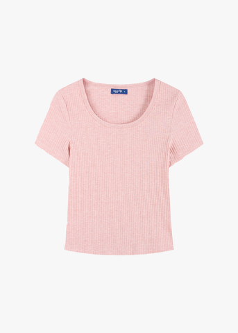 Áo Thun Nữ Cộc Tay Form Ôm Cổ Tròn - Chất Thun Tăm Co Giãn Tôn Dáng