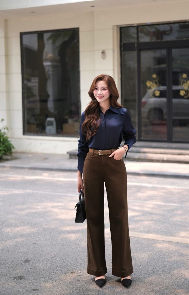 Quần Kaki Dài Nữ Form Suông - Phong Cách Trẻ Trung, Thanh Lịch