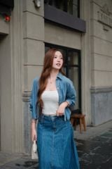 Chân Váy Jean Dáng Xòe – Phối Hợp Cổ Điển, Hiện Đại
