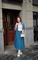 Chân Váy Jean Dáng Xòe – Phối Hợp Cổ Điển, Hiện Đại