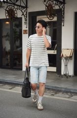 Áo Thun Nam Cộc Tay Cổ Tròn - Form Suông Vừa Thoáng Mát