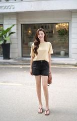 Quần Sooc Jeans Nữ Dáng A Cạp Cao - Thiết Kế Ly Trước Trẻ Trung
