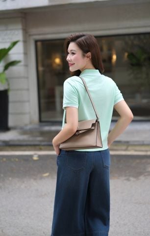 Áo Polo Cộc Tay Nữ Suông Vừa