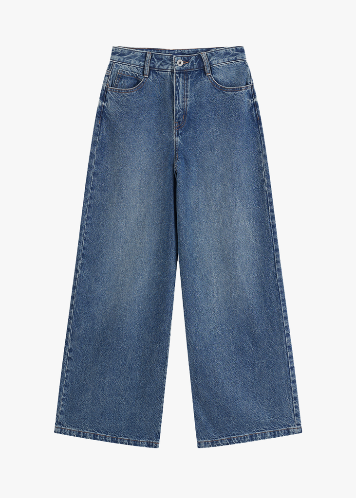 Quần Jean Nữ Ống Rộng Cạp Cao Luxury Denim - Phong Cách Trẻ Trung