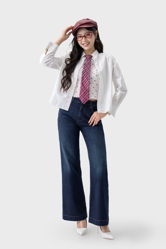 Quần Jean Nữ Form Suông Vảy – Dáng Thon Gọn, Che Khuyết Điểm Tinh Tế