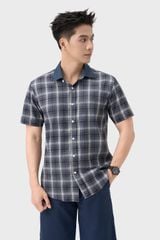 Áo Sơ Mi Nam Cộc Tay Kẻ Caro - Chất Vải Thô Trẻ Trung, Năng Động