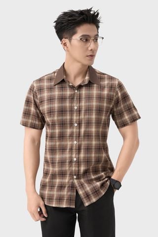 Áo Sơ Mi Nam Cộc Tay Kẻ Caro - Chất Vải Thô Trẻ Trung, Năng Động