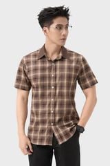 Áo Sơ Mi Nam Cộc Tay Kẻ Caro - Chất Vải Thô Trẻ Trung, Năng Động