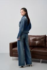 Quần Jean Nữ Dáng Suông Premium – Snow Wash Độc Bản