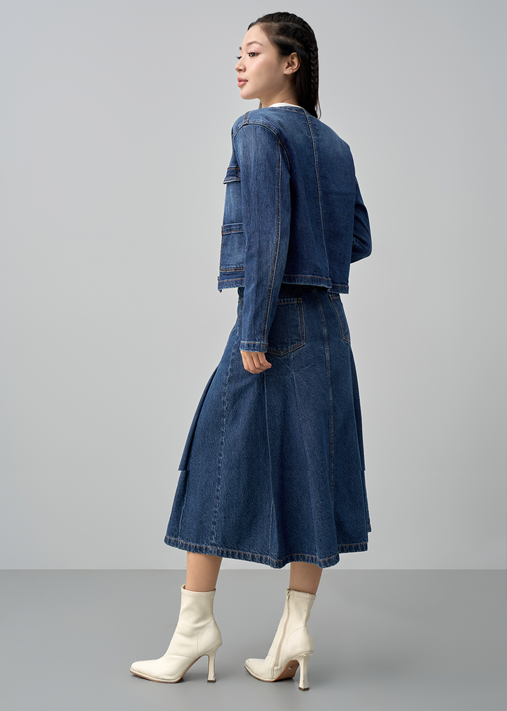 Chân Váy Jean Dáng Xòe – Phối Hợp Cổ Điển, Hiện Đại