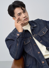 Áo Khoác Jean Nam Form Vừa – Laser Wash Bụi Bặm