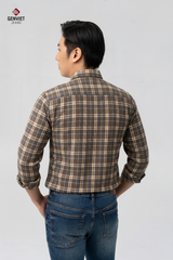 Áo Sơmi Kẻ Dạ Dài Tay Nam
