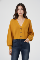 Áo Len Nữ Dáng Ngắn Cổ V – Mềm Nhẹ, Ấm Vừa & Dễ Phối Mỗi Ngày