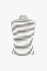 Áo Thun Sát Nách Nữ Kẻ Ngang Cổ Cao